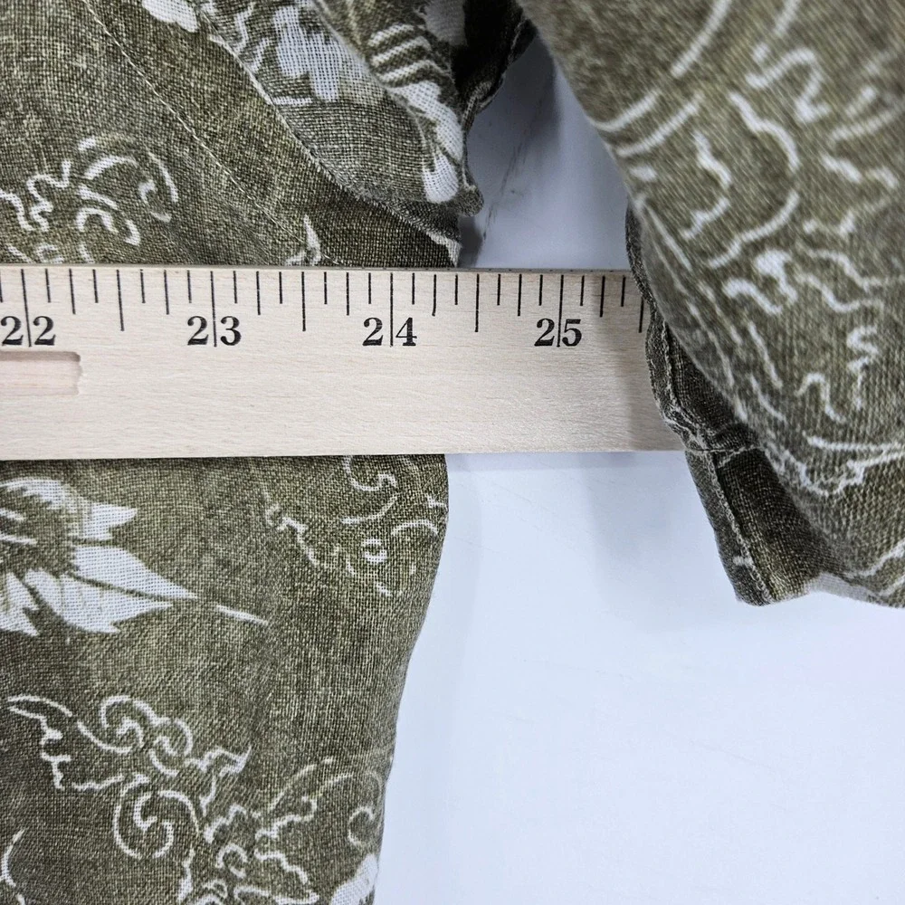 Vintage Polo Ralph Lauren Shirt Mens Large Lance Button Up Linen Hawaiian